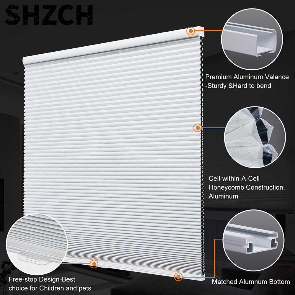 Home Office Windows - Blackout Cellular Blinds Honeycomb Shades Double