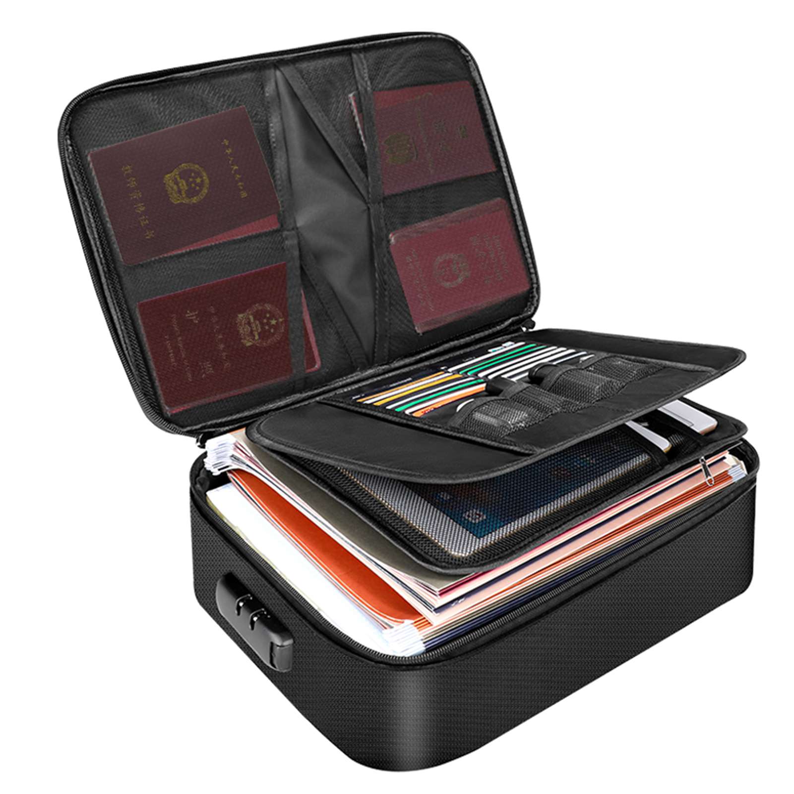 Home Office Passport - Fireproof Document Bag with Zipper Closure