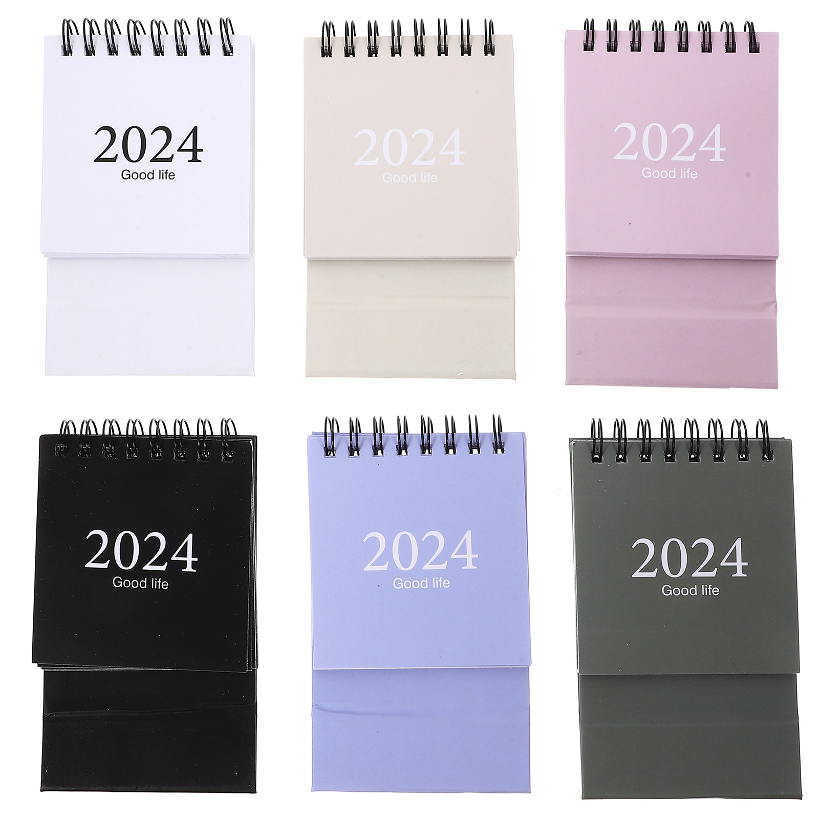 Home Office 2024 - 6Pcs Mini Spiral Desk Calendar Daily