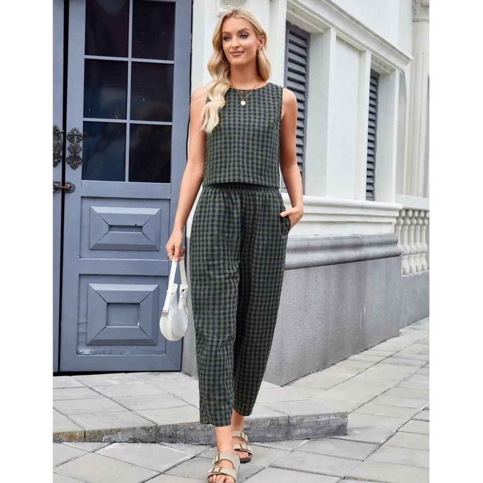 Fashion Printed Plaid Sleevele - Home Office 2024 recension och pris