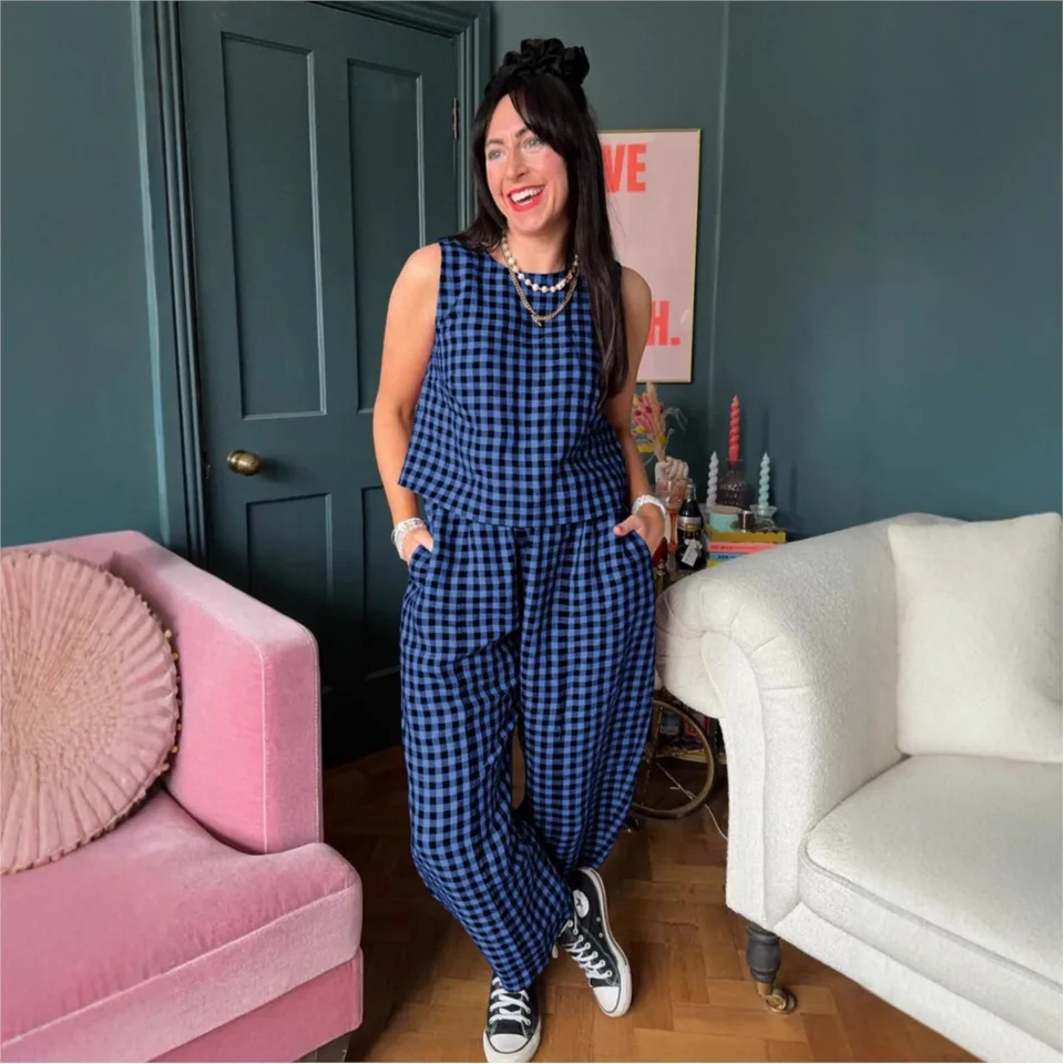 Fashion Printed Plaid Sleevele - Home Office 2024 recension och pris