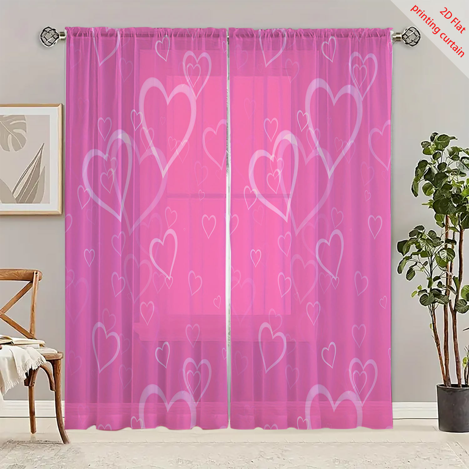 Heart Shaped Printed Transpare - Home Office Windows recension och pris