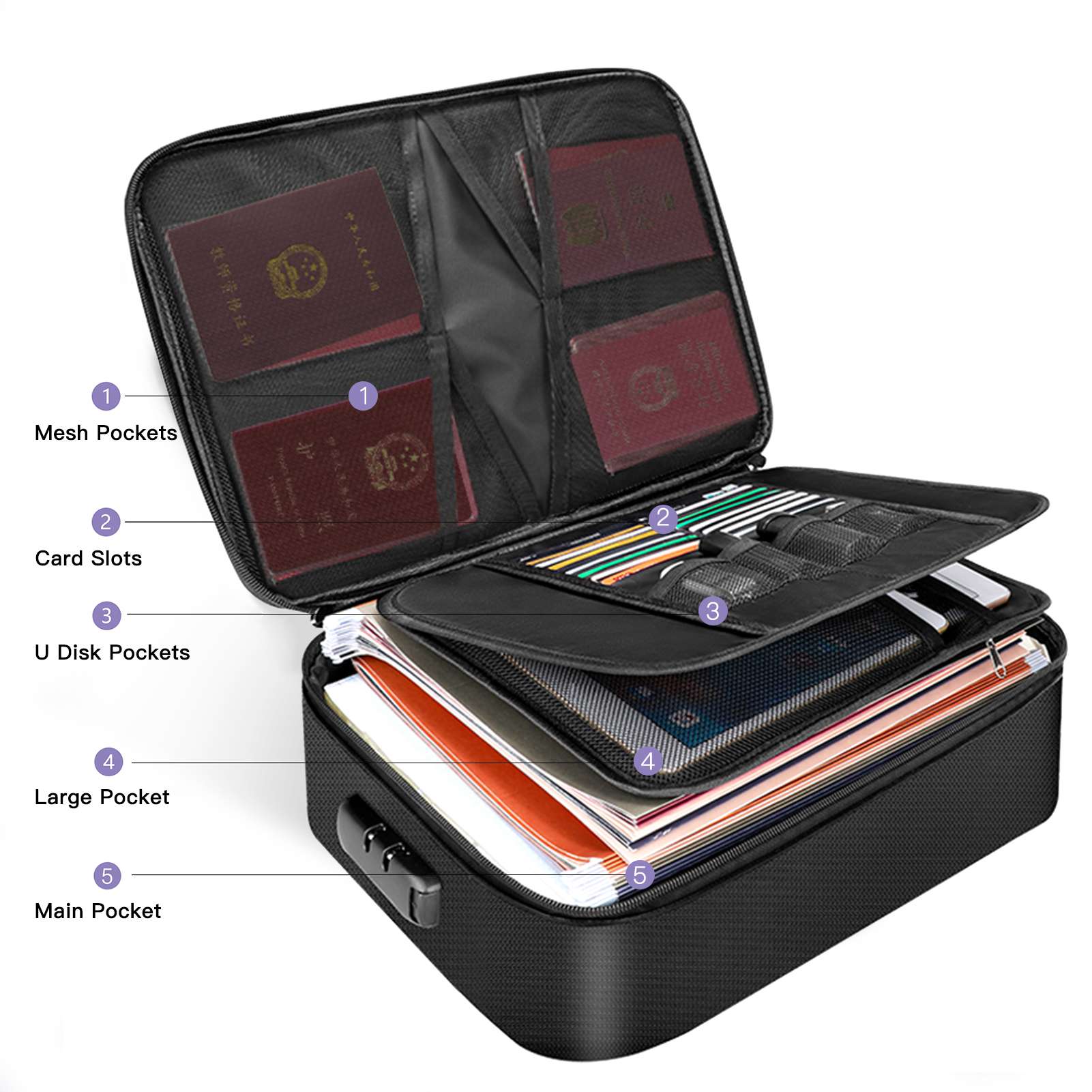 Fireproof Document Bag with Zi - Home Office Passport recension och pris