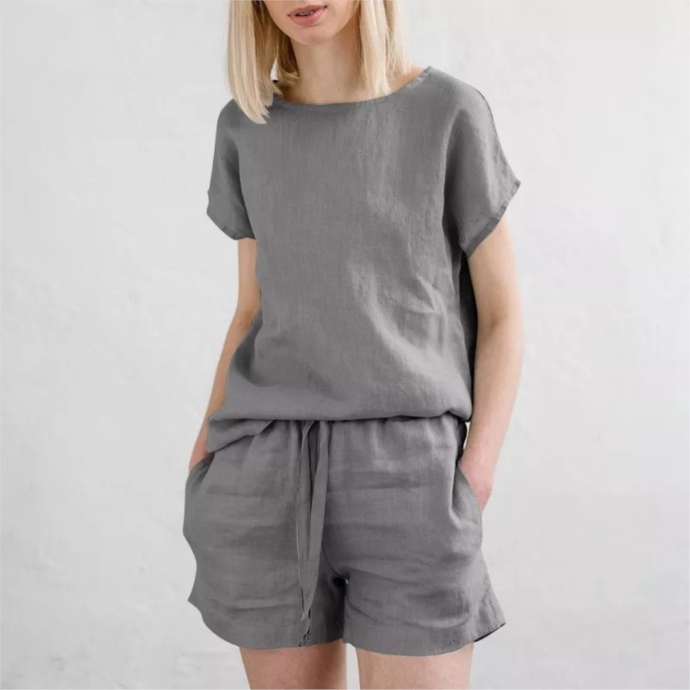 Casual Solid Color Short Sets  - Home Office 2024 recension och pris